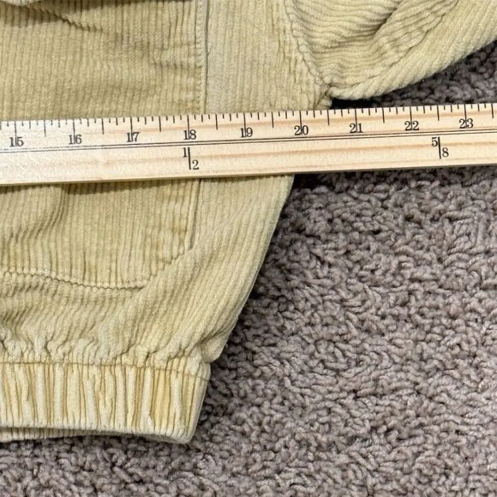 BDG Urban Outfitters Corduroy Cropped Zip Hoodie Jacket Tan M Retro Streetwear